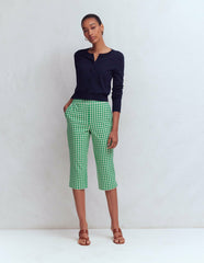 Capri Pants-Rich Emerald, Gingham / Boden