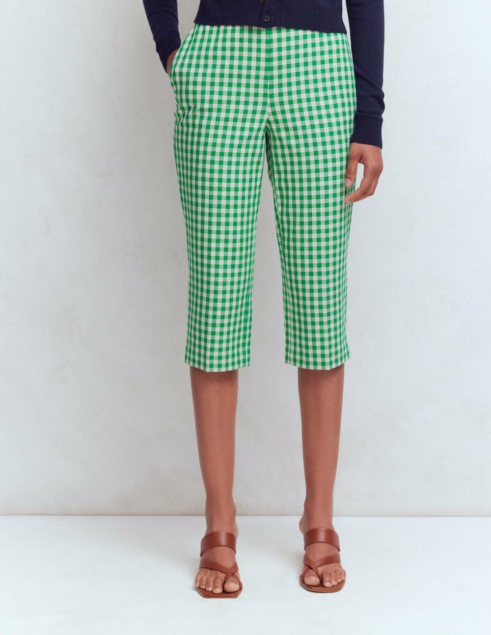 Capri Pants-Rich Emerald, Gingham / Boden
