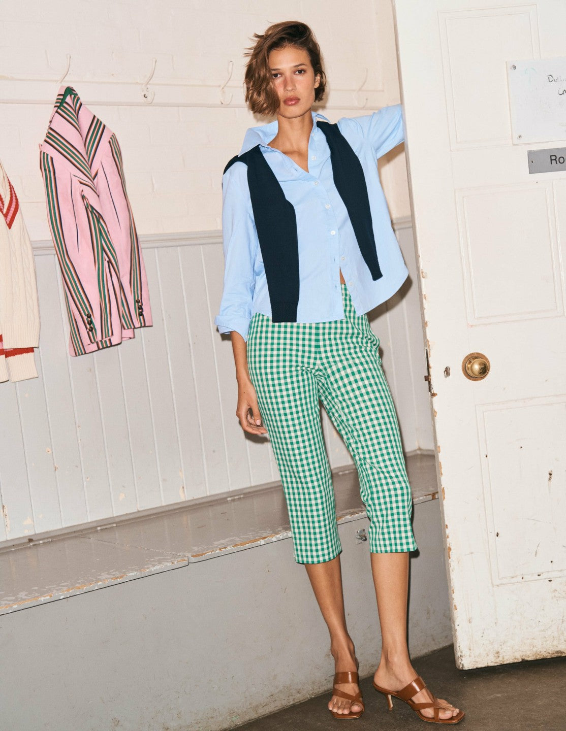 Capri Pants-Rich Emerald, Gingham / Boden