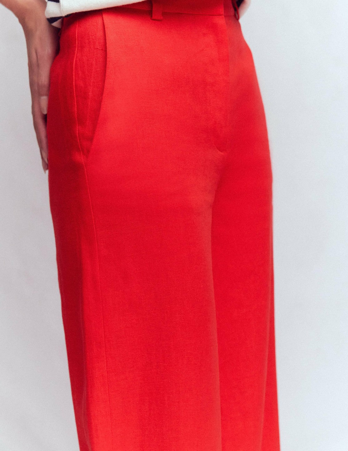 Belgravia Linen Pants-Bright Cherry / Boden Online
