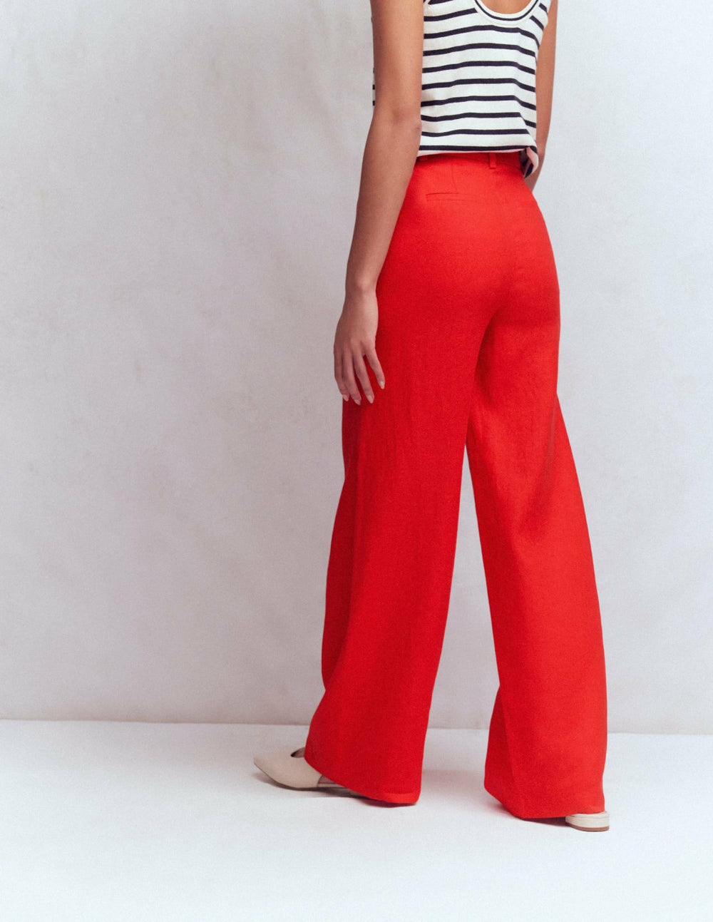 Belgravia Linen Pants-Bright Cherry / Boden Online