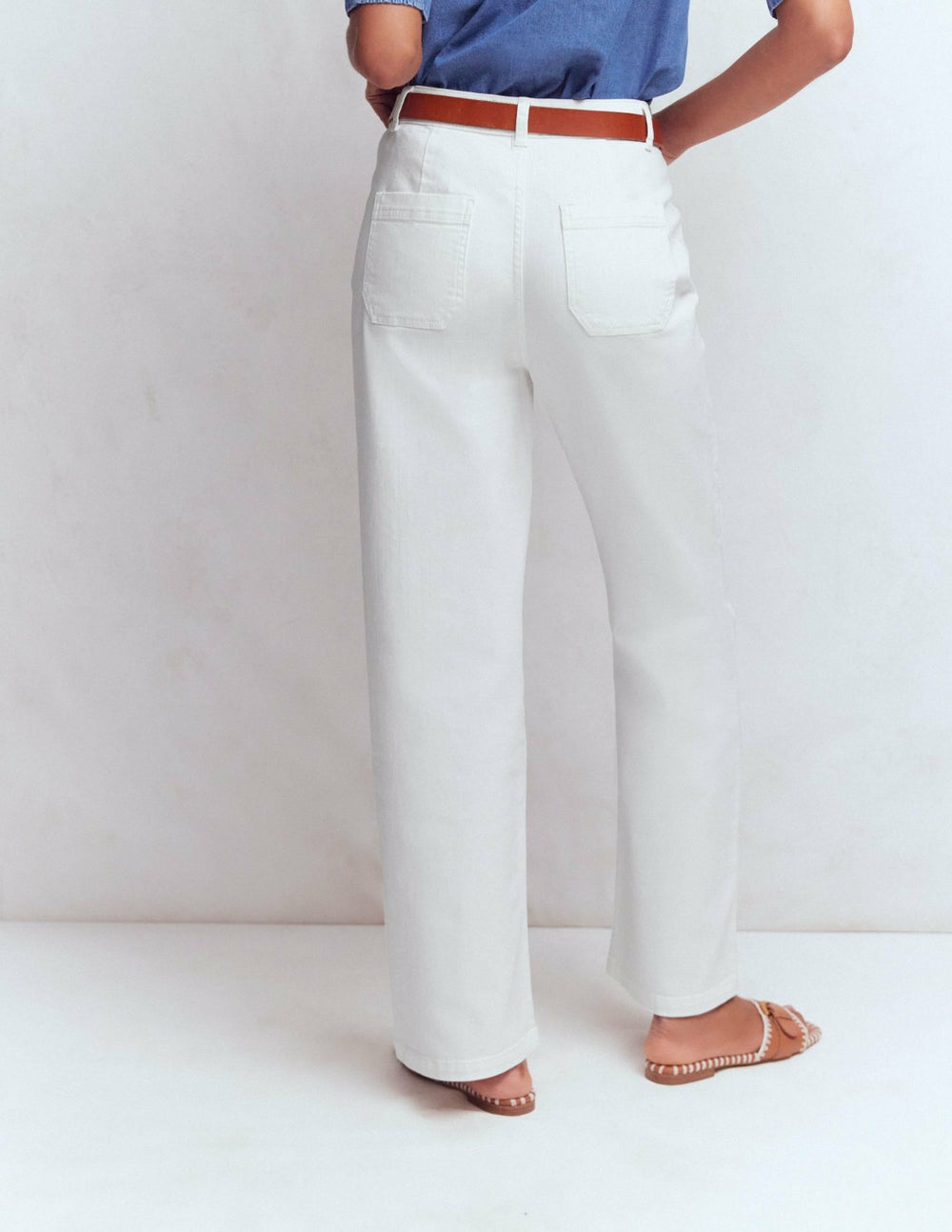 Straight Leg Pocket Jeans-White / Boden Discount