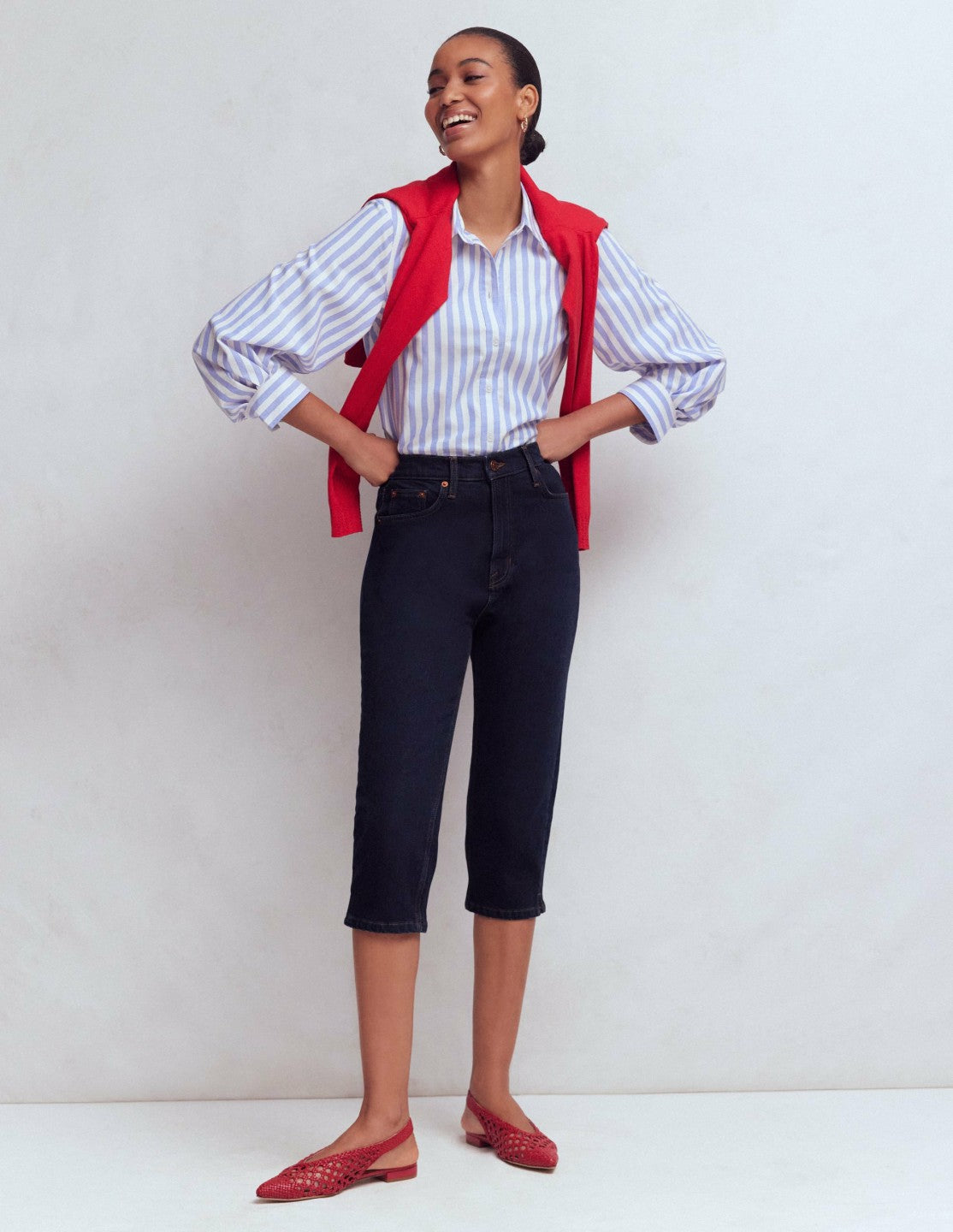 5-pocket Capri Jeans-Indigo / Boden us