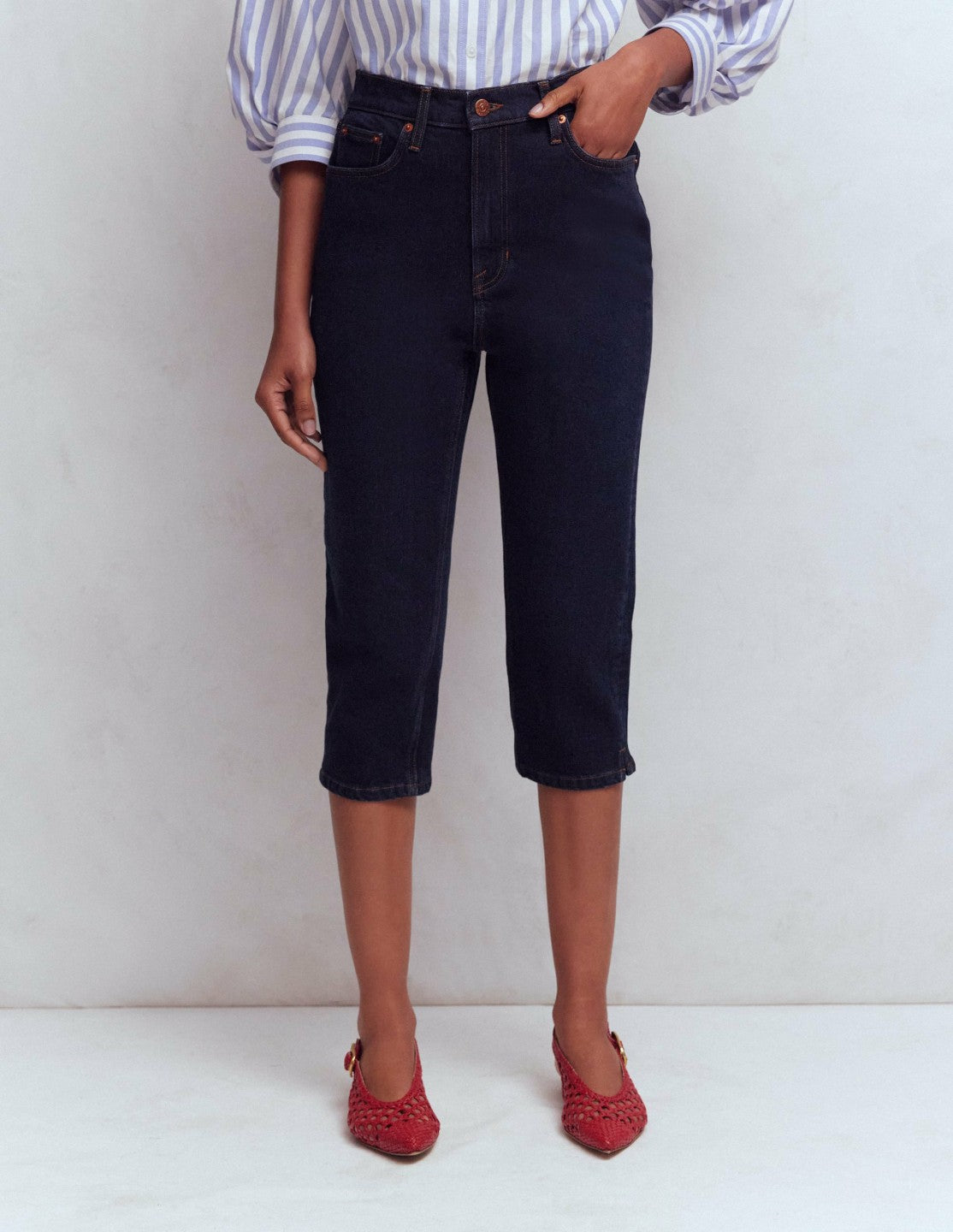 5-pocket Capri Jeans-Indigo / Boden us