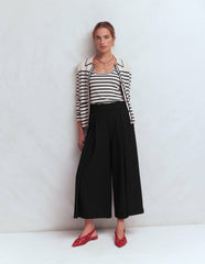Single Pleat Ponte Culotte-Black / Boden