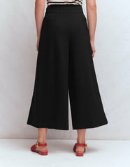 Single Pleat Ponte Culotte-Black / Boden