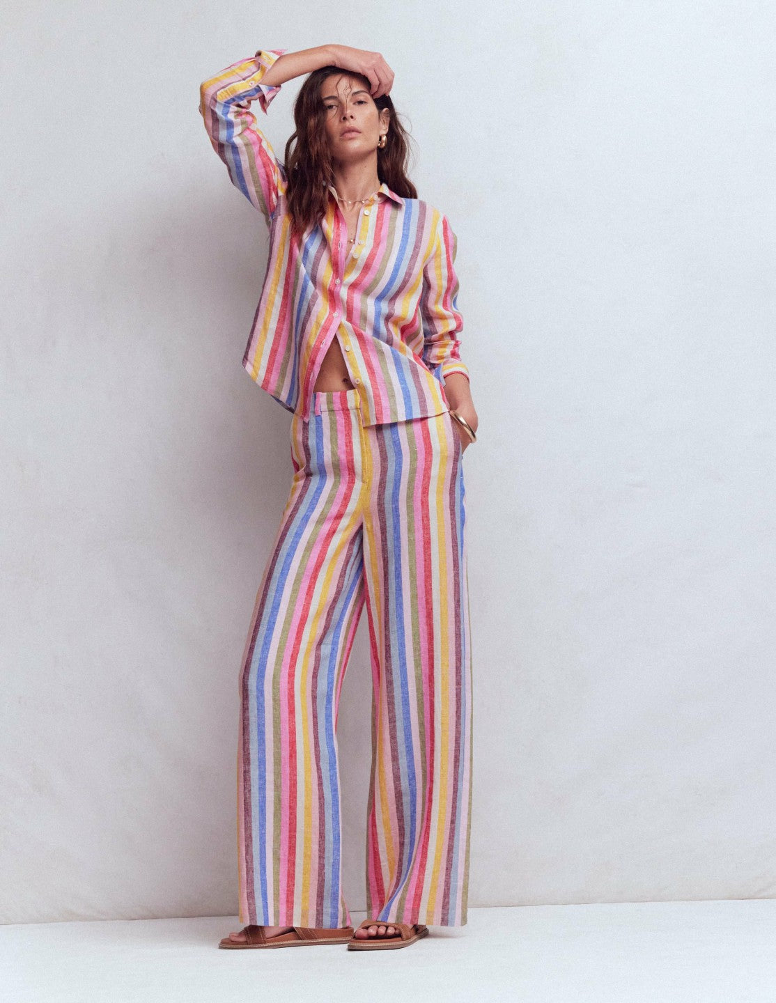 Belgravia Linen Pants-Multi Stripe / Boden Sale