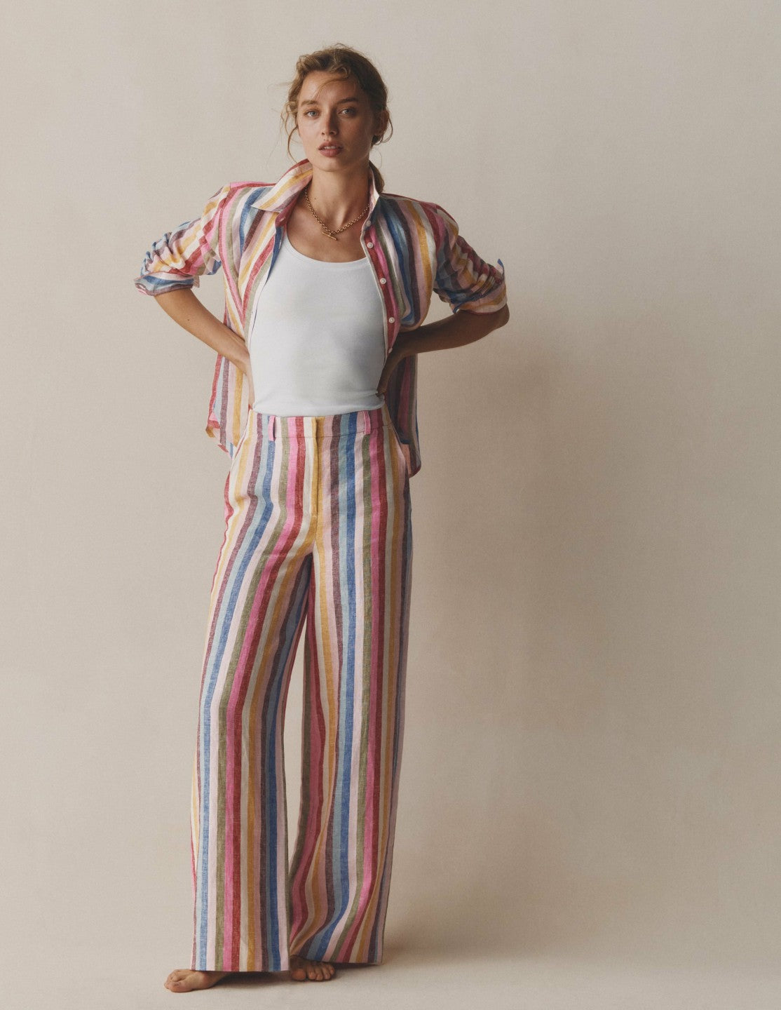 Belgravia Linen Pants-Multi Stripe / Boden Sale