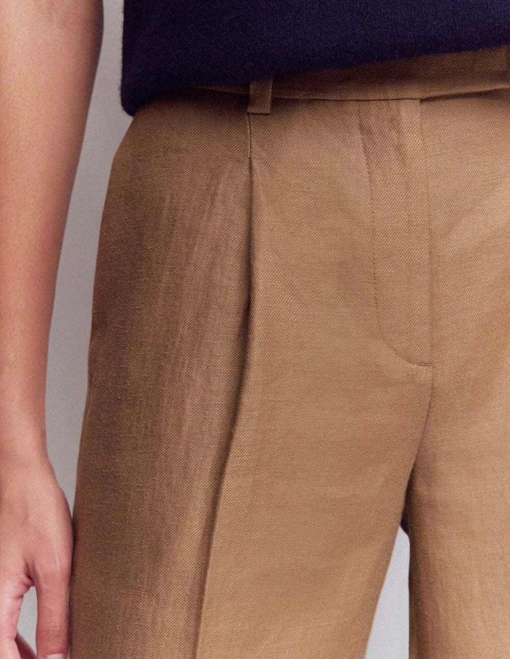 Chiswick Crop Linen Pants-Cappuccino / Boden Outlet