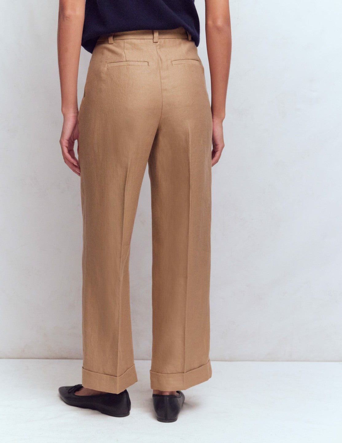 Chiswick Crop Linen Pants-Cappuccino / Boden Outlet