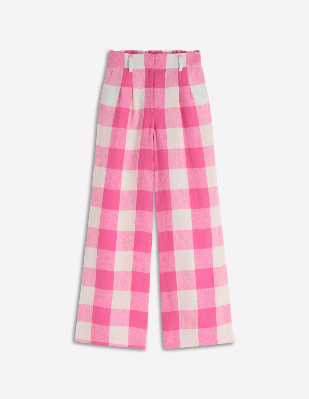 Kensington Linen Pants-Pink Punch Gingham / Boden Discount