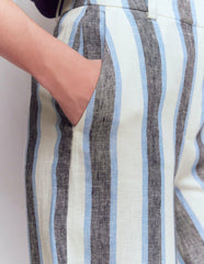 Belgravia Linen Pants-Blue and White Stripe / Boden On sale