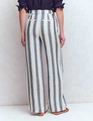 Belgravia Linen Pants-Blue and White Stripe / Boden On sale