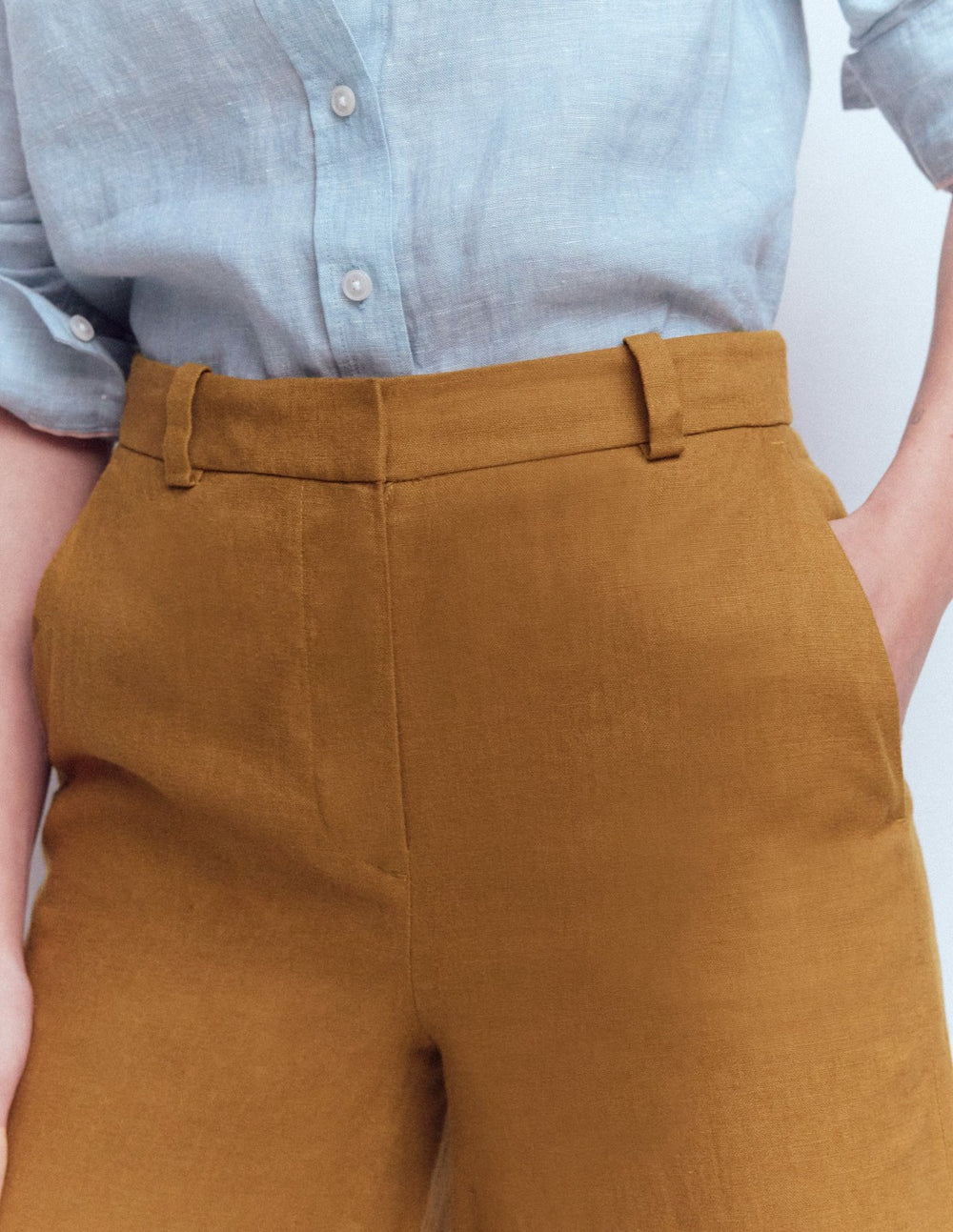 Belgravia Linen Pants-GINGERBREAD / Boden us