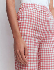 Canonbury 7/8 Linen Pants-Vintage Rose Gingham / Boden