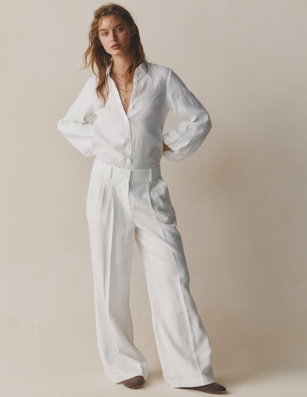 Kensington Linen Pants-White / Boden Sale