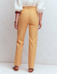High Rise Straight Jeans-Yellow Stripe / Boden Outlet