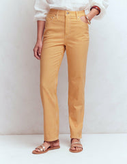 High Rise Straight Jeans-Yellow Stripe / Boden Outlet