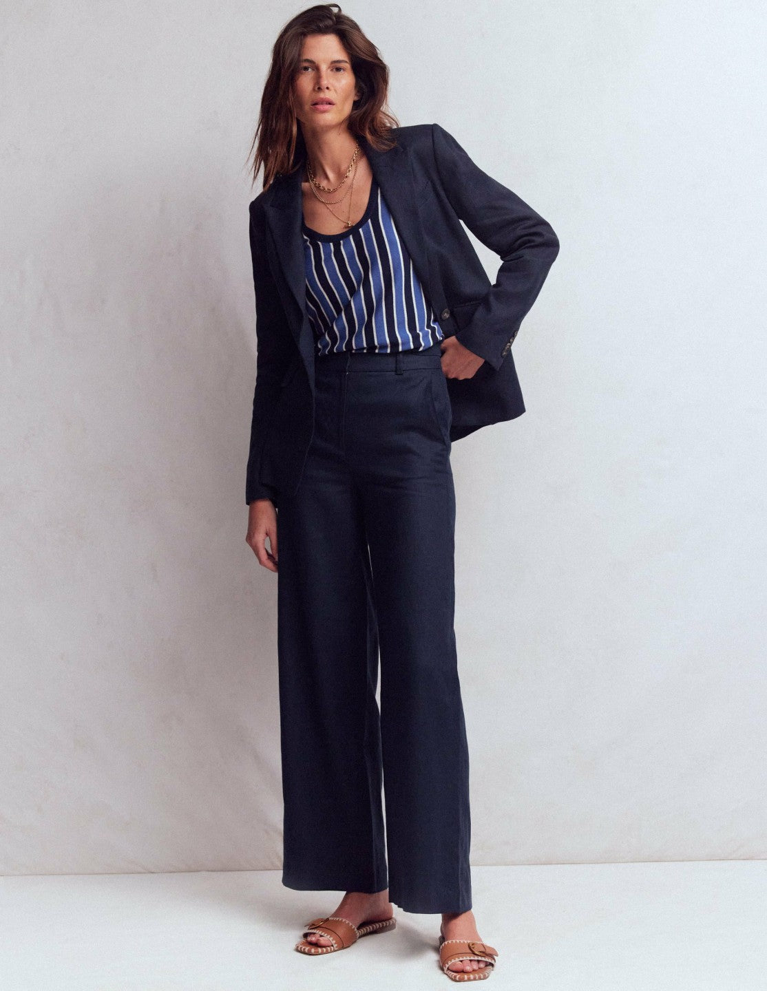 Belgravia Linen Pants-Navy / Boden Discount
