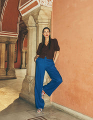 Mayfair Linen Pants-Bright Blue / Boden On sale