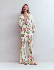 Kensington Linen Pants-Ivory, Delicate Blossom / Boden