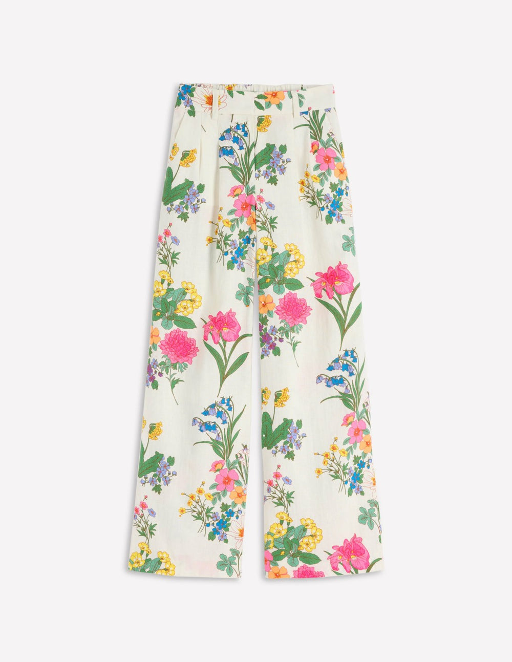 Kensington Linen Pants-Ivory, Delicate Blossom / Boden