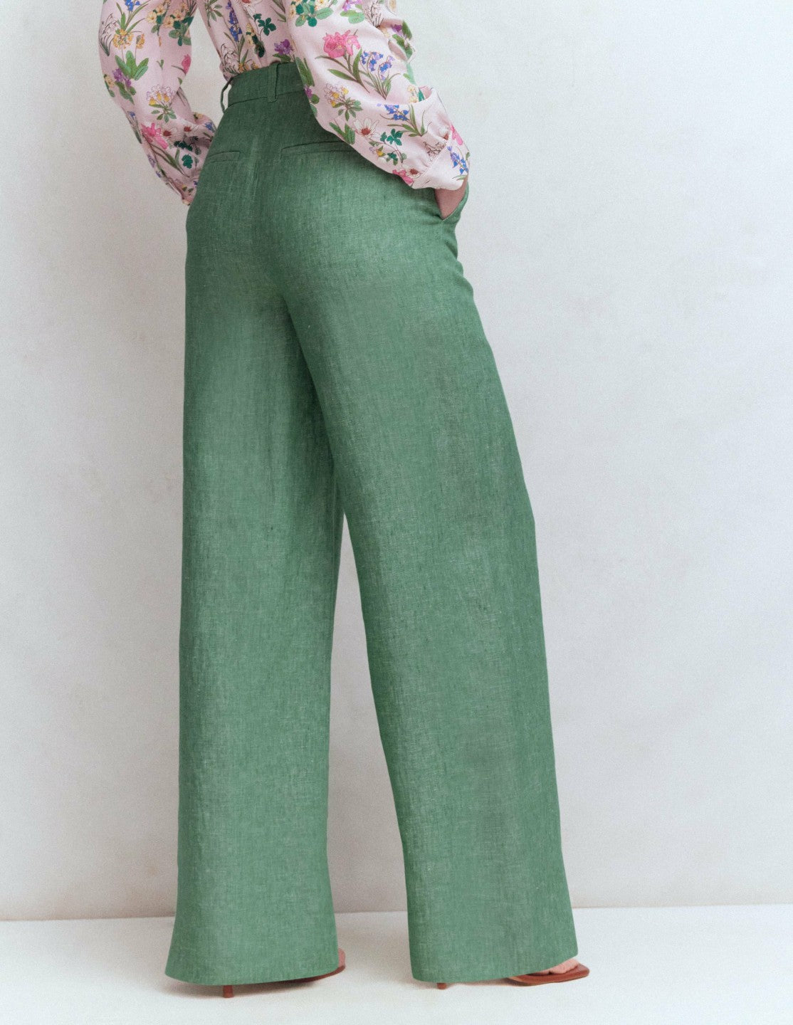 Belgravia Linen Pants-Aloe Green Chambray / Boden Online