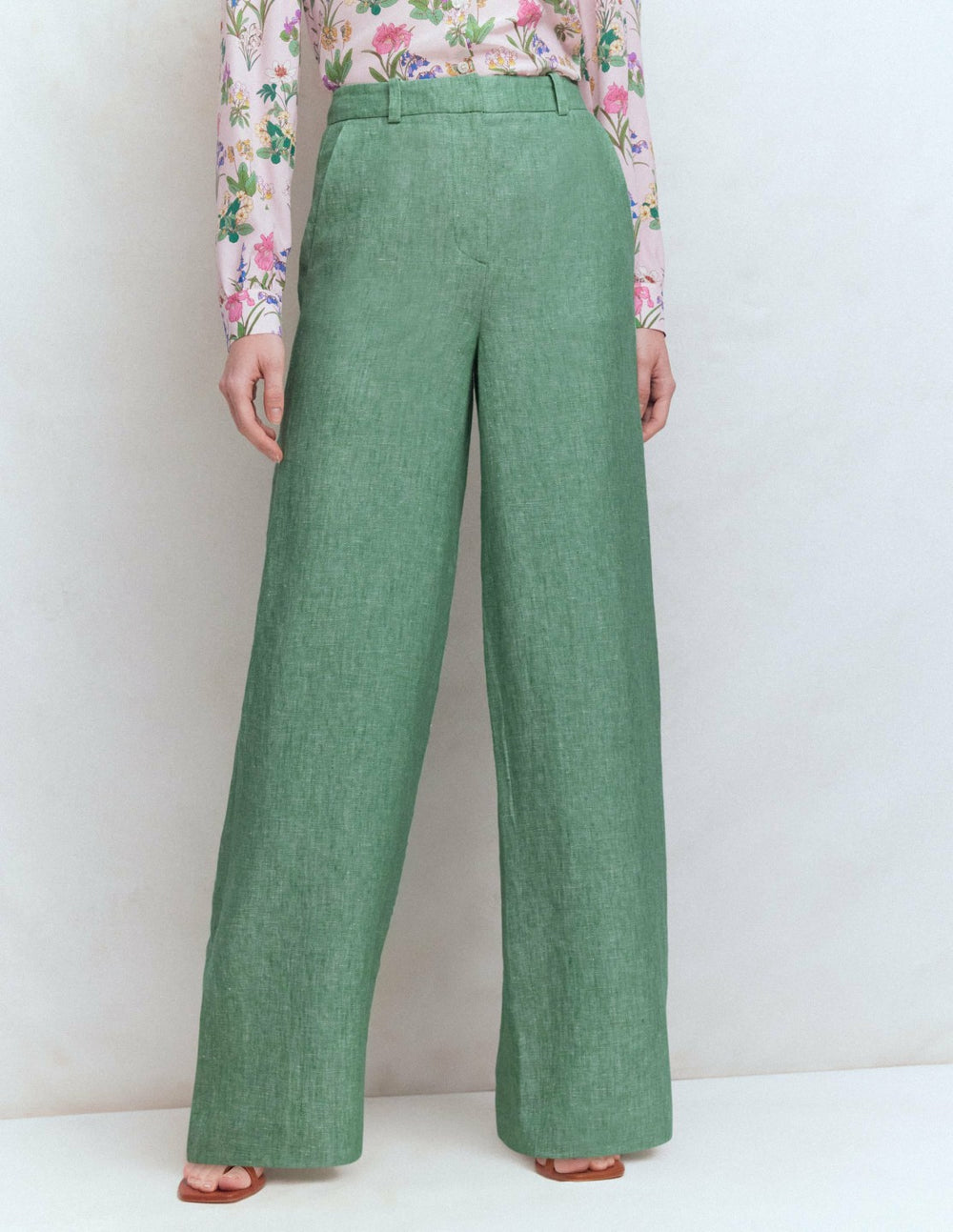 Belgravia Linen Pants-Aloe Green Chambray / Boden Online