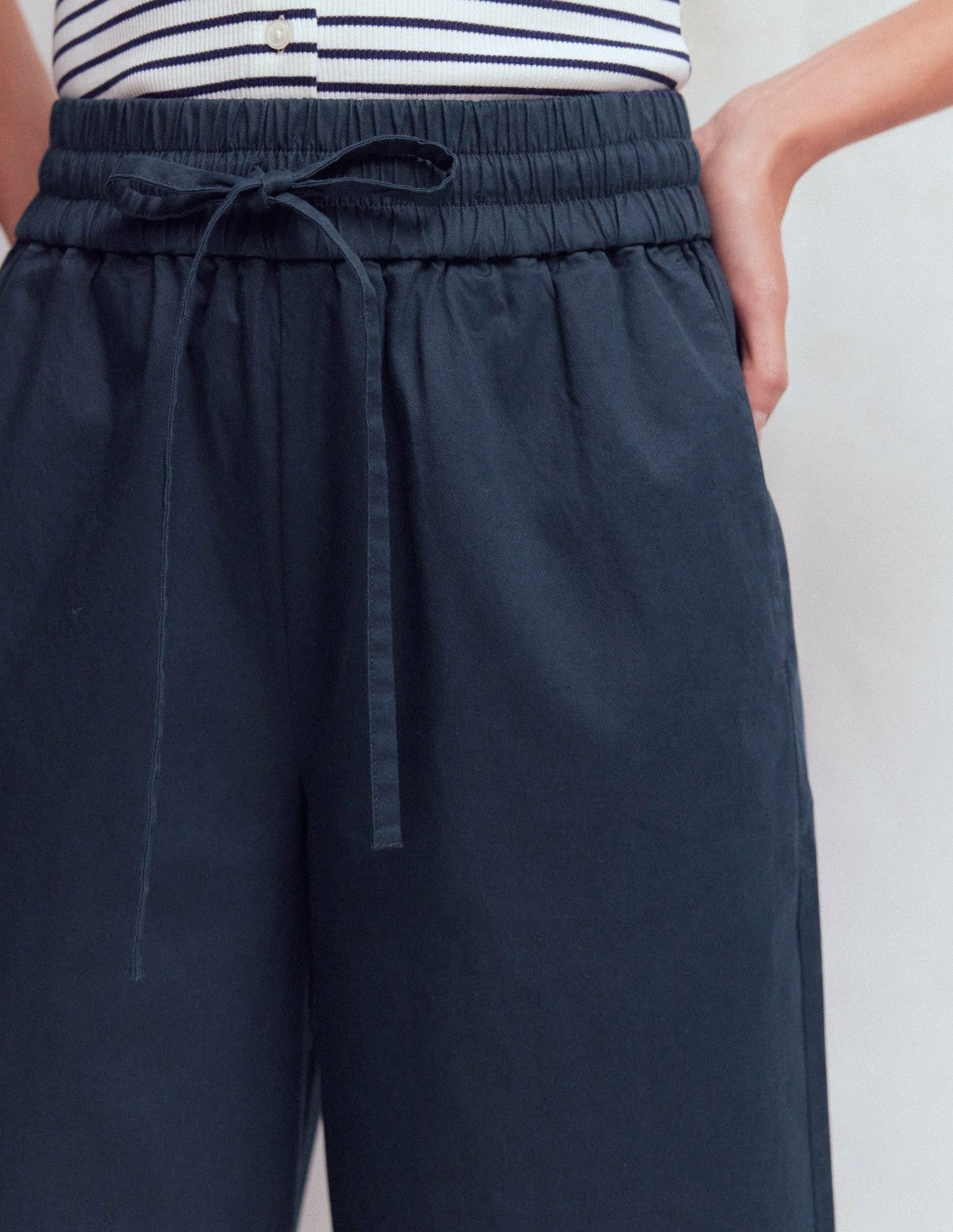 Greenwich Tie Waist Pants-Navy / Boden Outlet