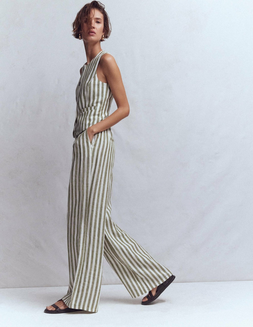 Kensington Linen Pants-Mayfly Stripe / Boden Discount