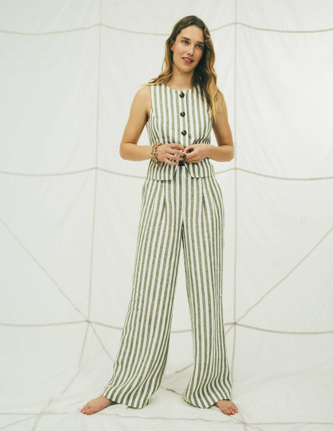 Kensington Linen Pants-Mayfly Stripe / Boden Discount