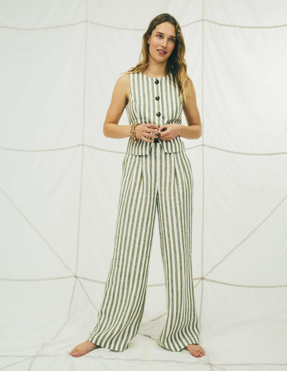Kensington Linen Pants-Mayfly Stripe / Boden Discount