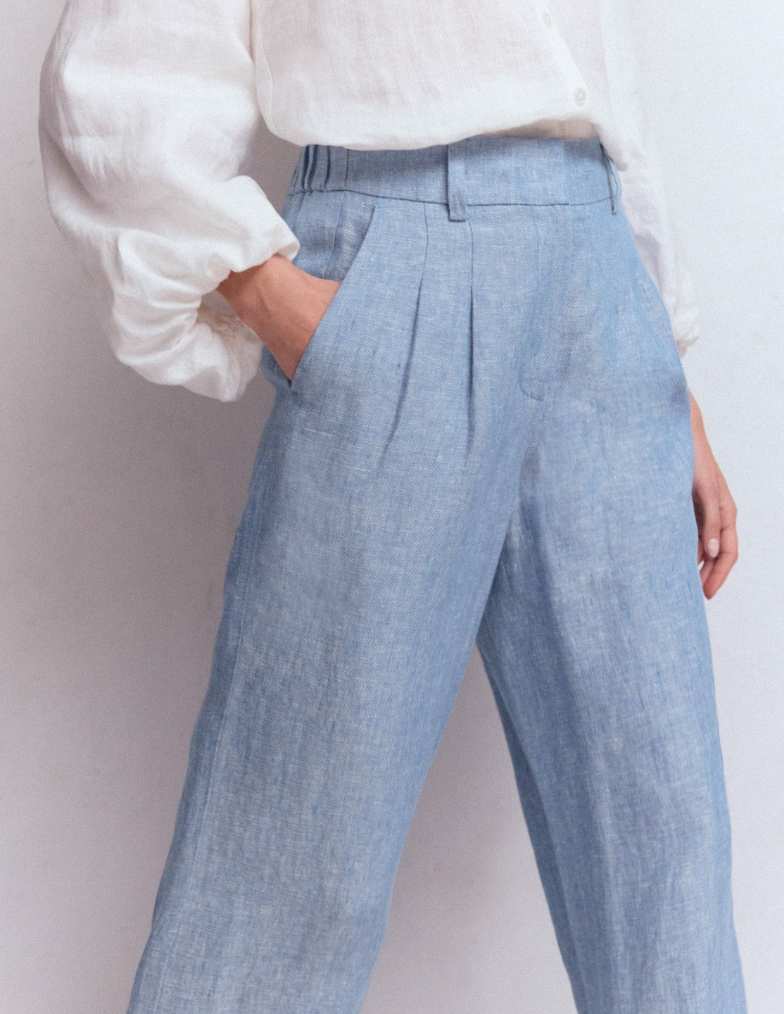 Kensington Linen Pants-Blue Chambray / Boden