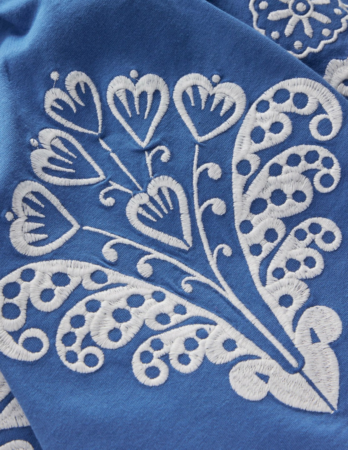 Embroidered V-back dress-Bright Blue Embroidery / Boden Sale