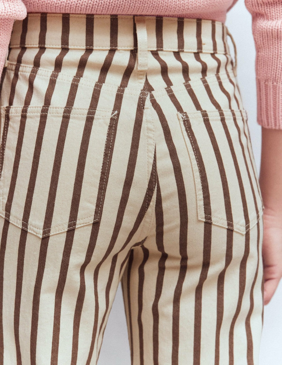 High Rise Straight Jeans-Brown Ecru Stripe / Boden Outlet