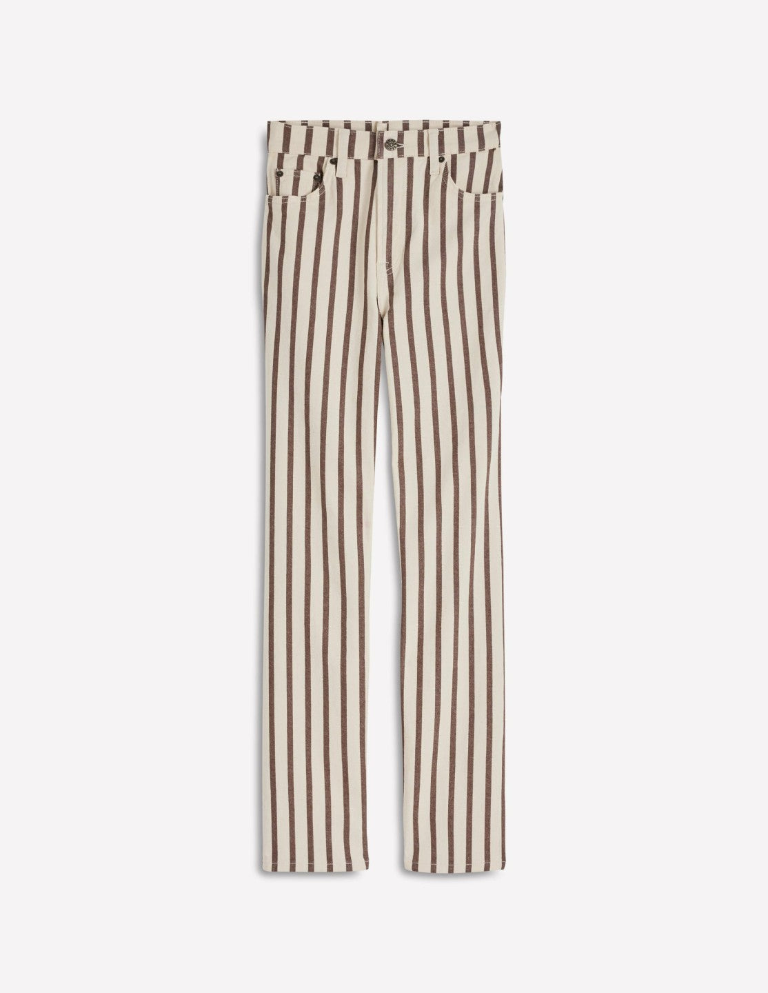 High Rise Straight Jeans-Brown Ecru Stripe / Boden Outlet