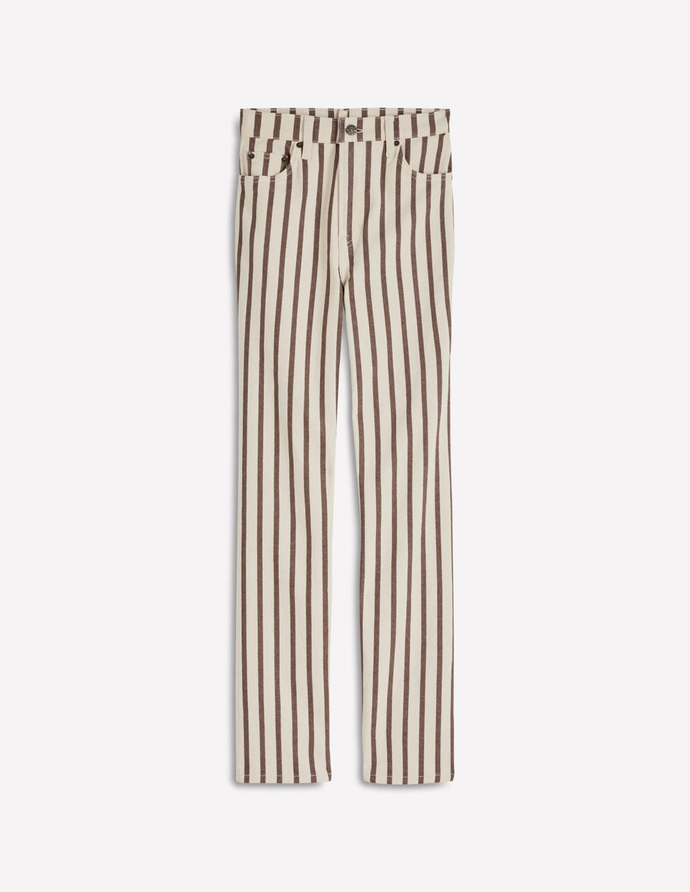 High Rise Straight Jeans-Brown Ecru Stripe / Boden Outlet