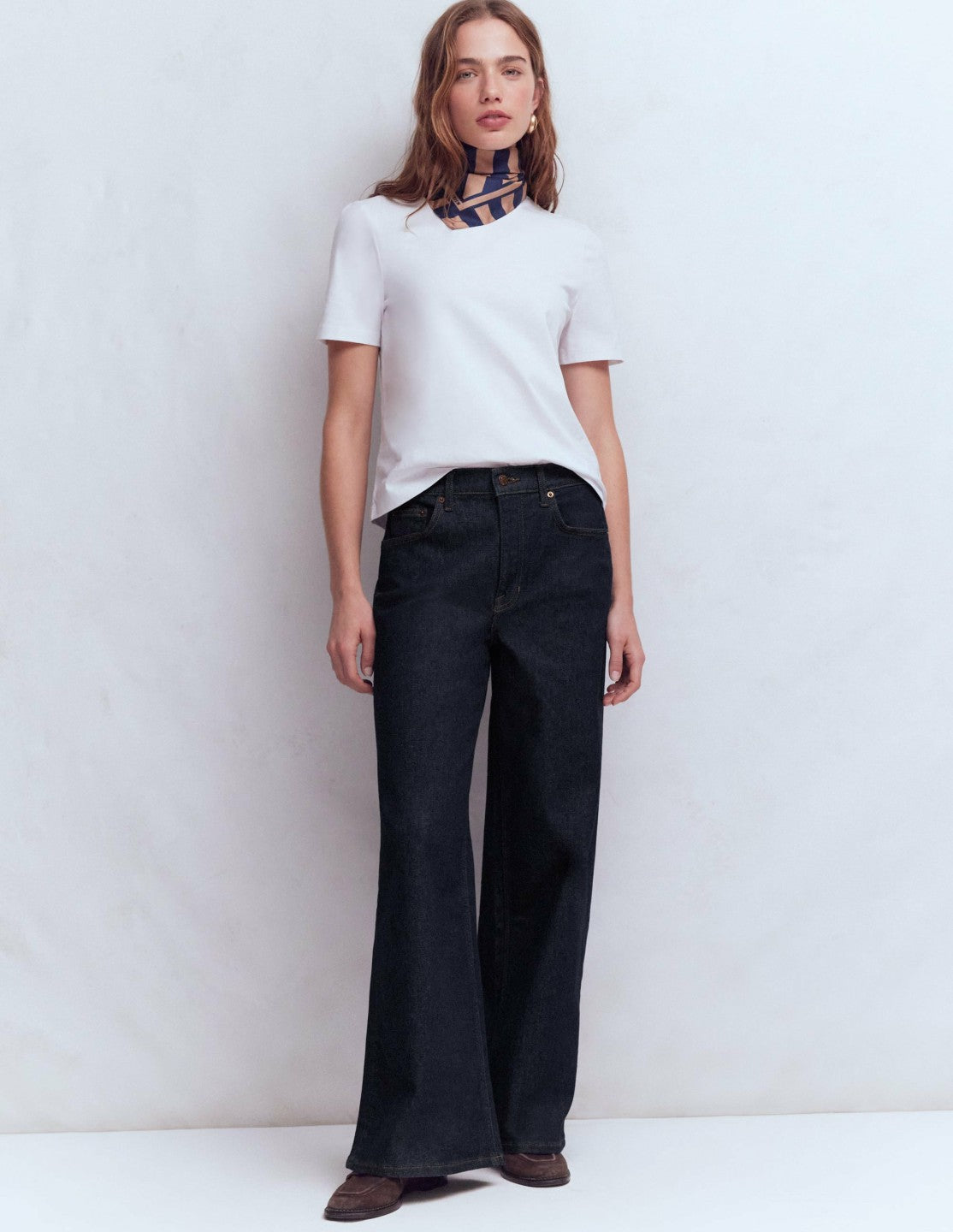 High Rise Wide Leg Jeans-Indigo Rinse / Boden On sale