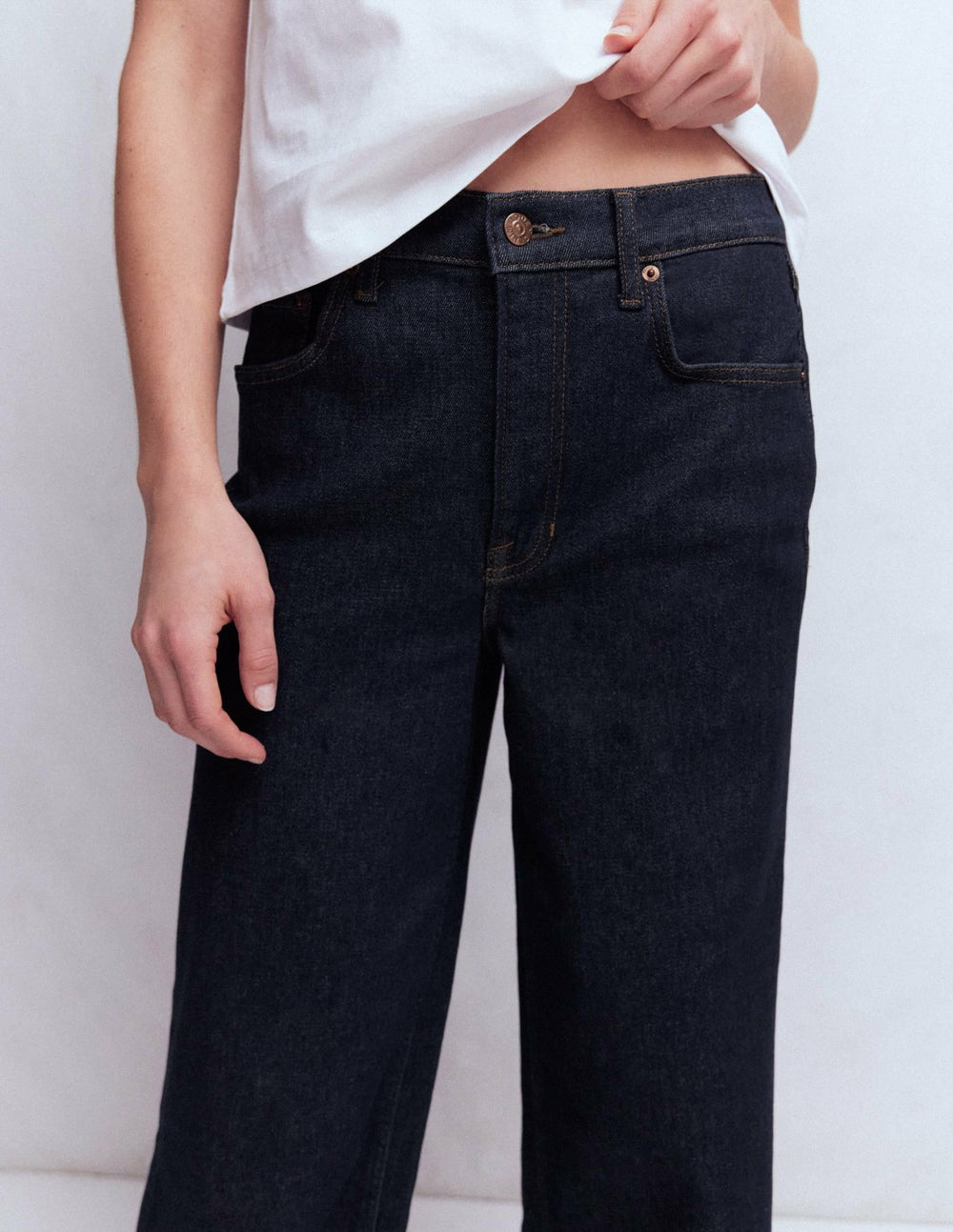 High Rise Wide Leg Jeans-Indigo Rinse / Boden On sale