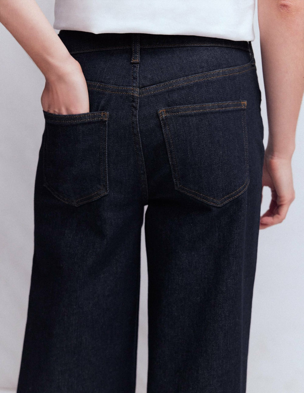 High Rise Wide Leg Jeans-Indigo Rinse / Boden On sale