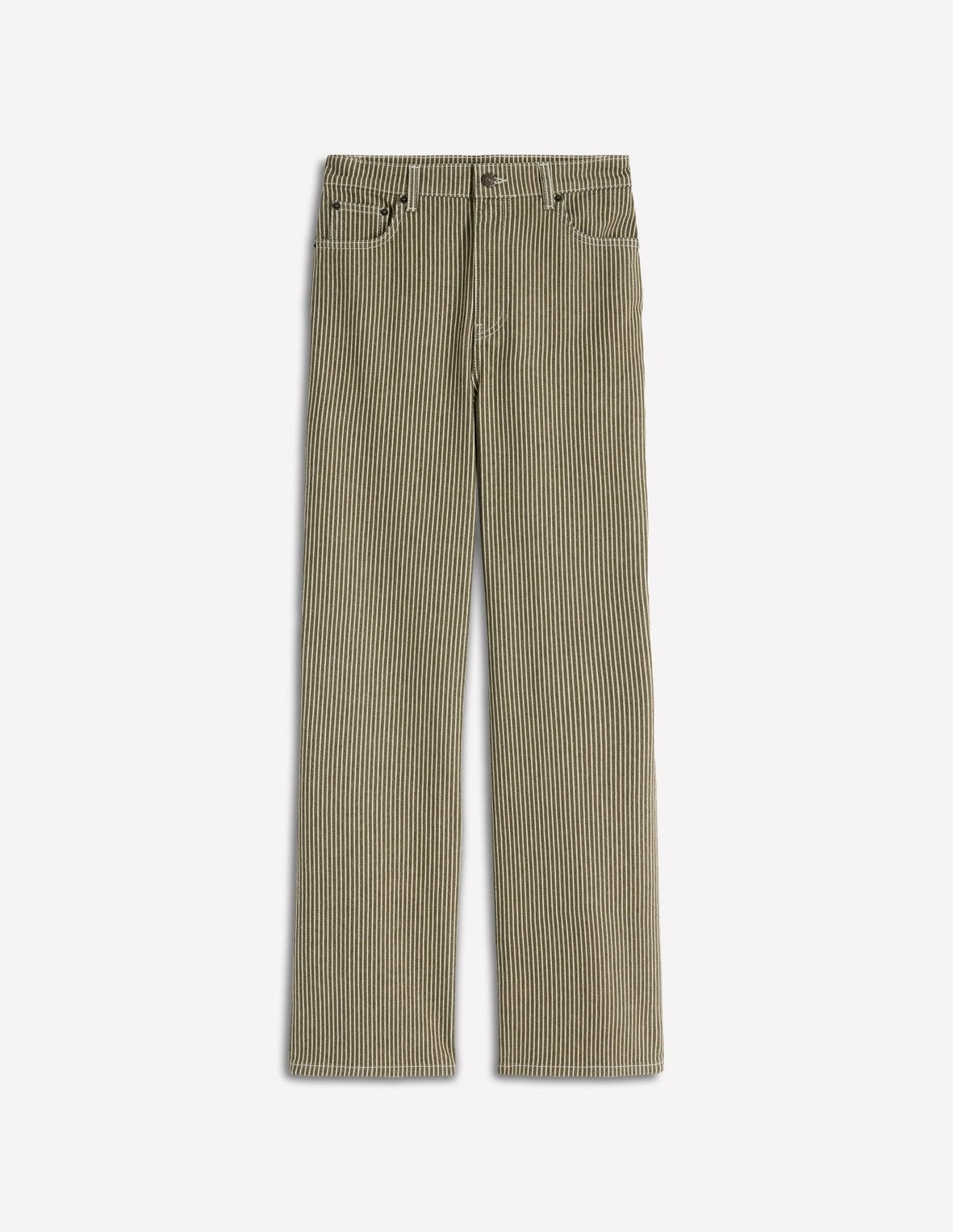 High Rise Column Leg Jeans-Olive Ecru Stripe / Boden