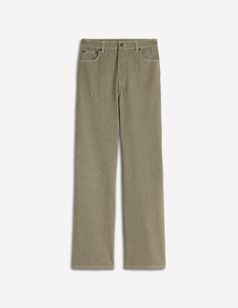 High Rise Column Leg Jeans-Olive Ecru Stripe / Boden