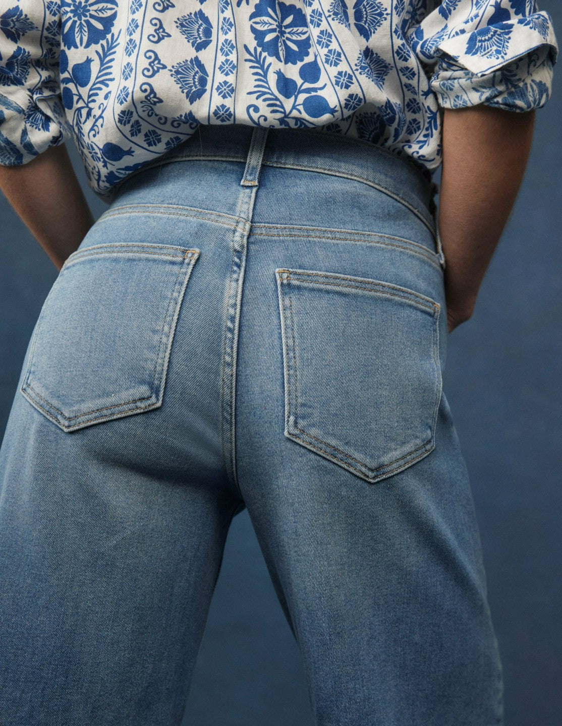 High Rise Wide Leg Jeans-Light Vintage / Boden Sale