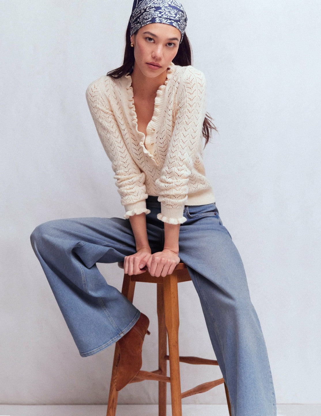 High Rise Wide Leg Jeans-Light Vintage / Boden Sale