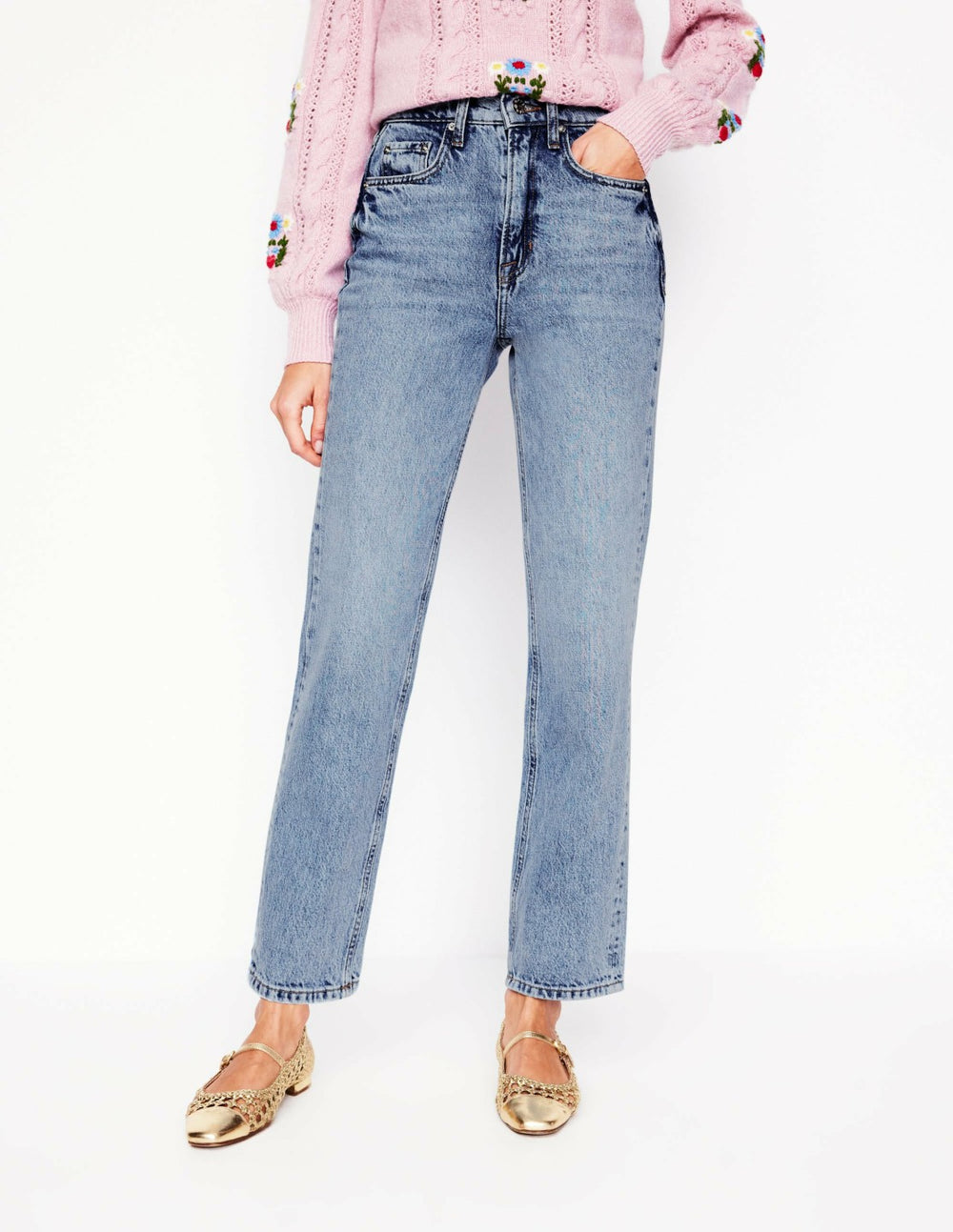 High Rise Straight Leg Jeans-Light Vintage / Boden Online