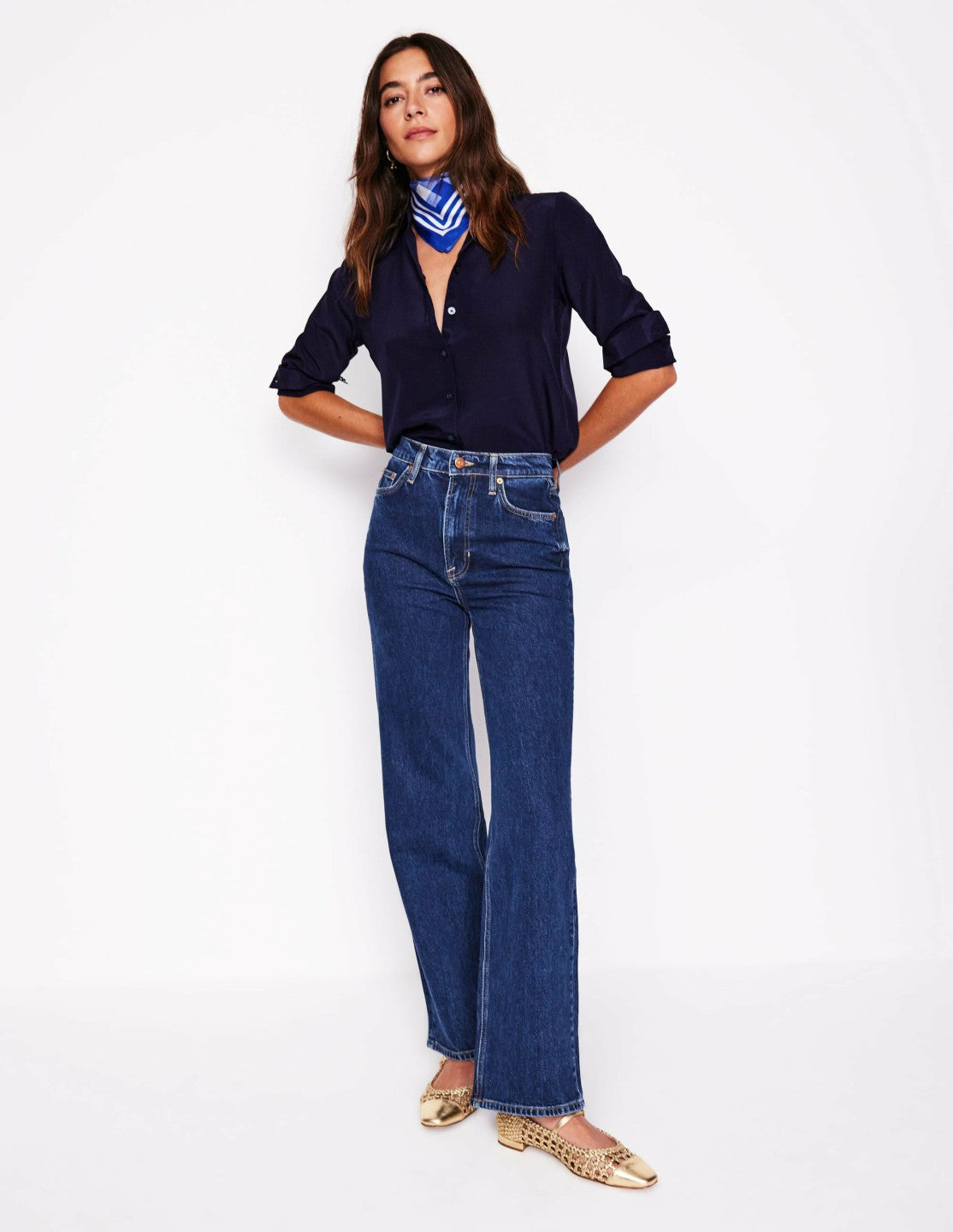 High Rise Column Leg Jeans-Dark Vintage / Boden Discount