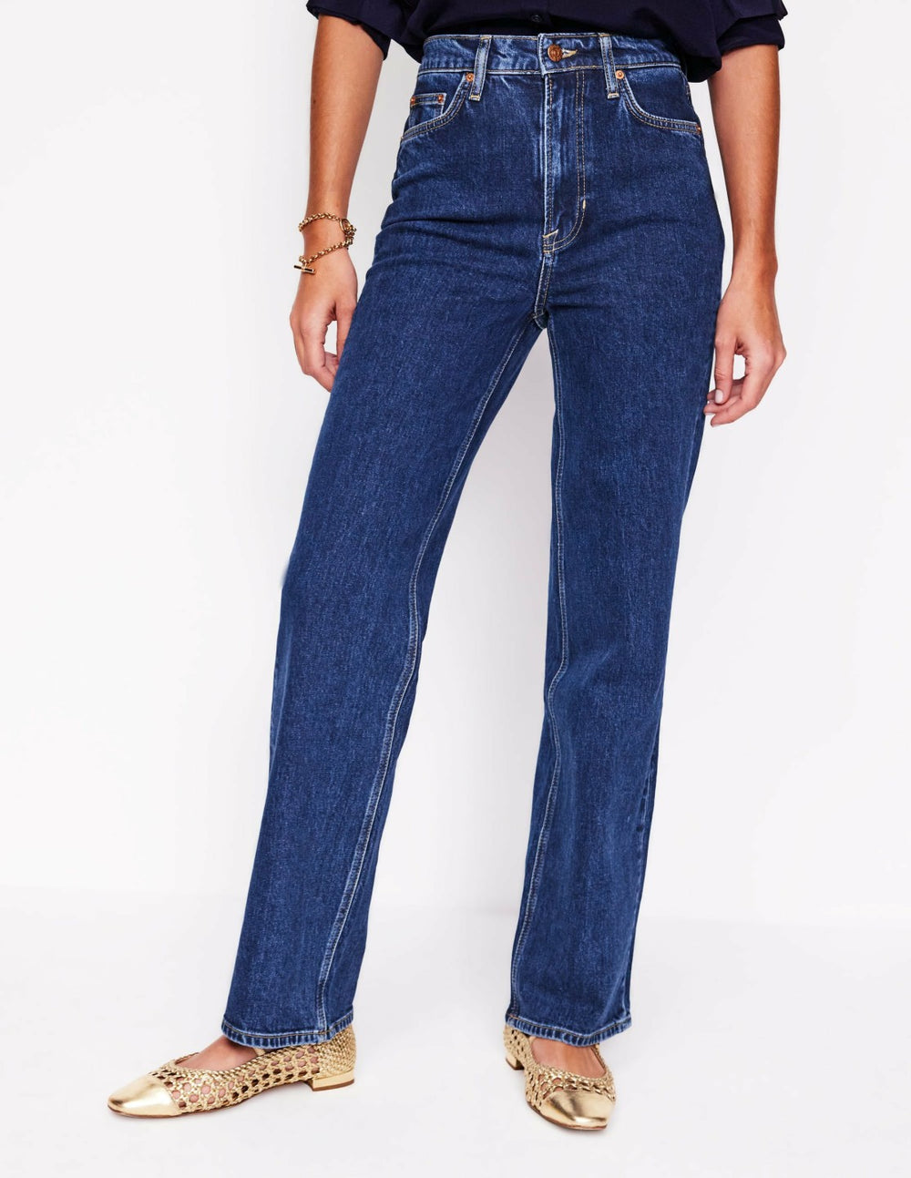 High Rise Column Leg Jeans-Dark Vintage / Boden Discount