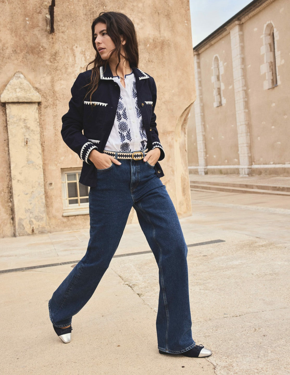 High Rise Column Leg Jeans-Dark Vintage / Boden Discount