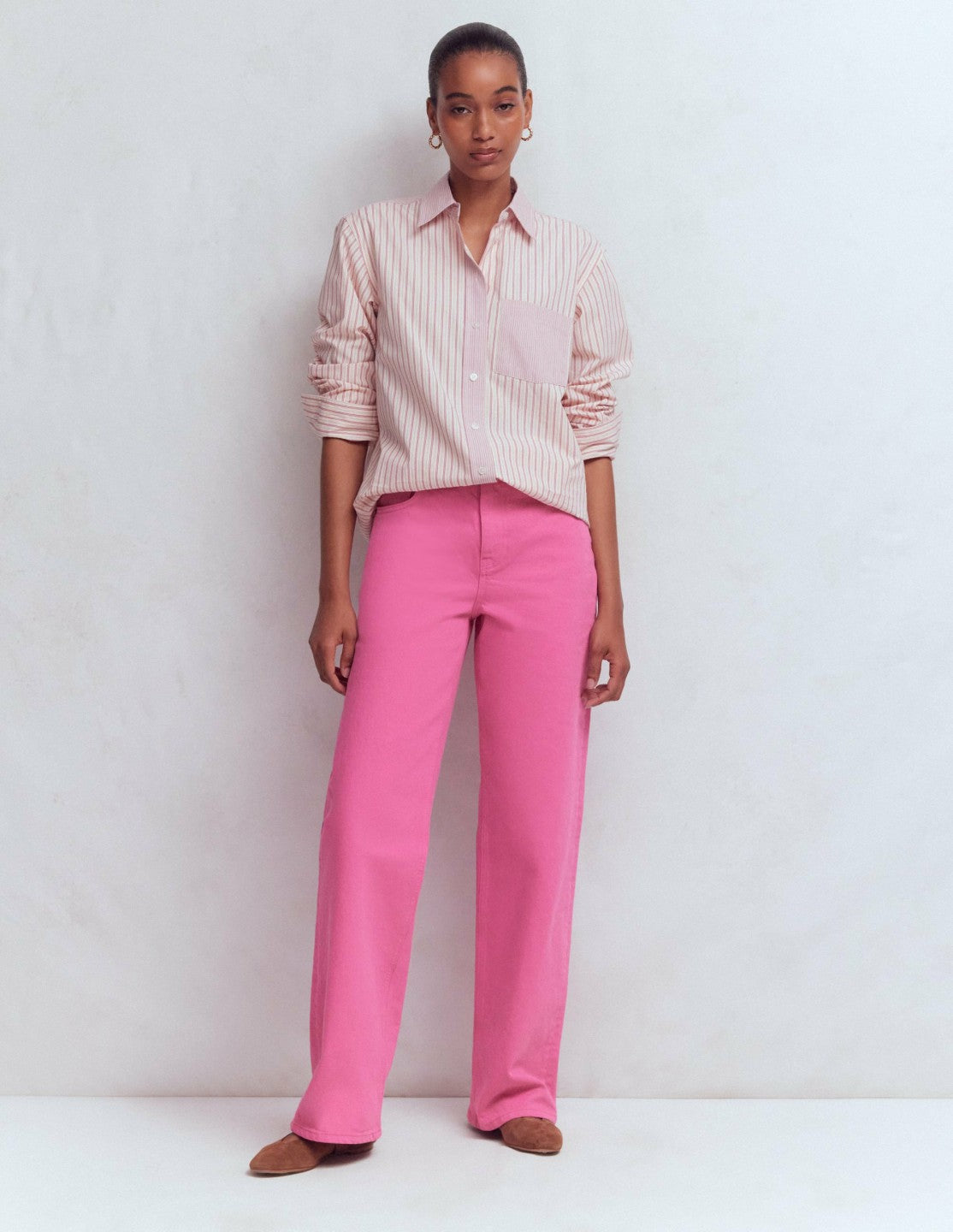 High Rise Column Leg Jeans-Bright Pink / Boden On sale