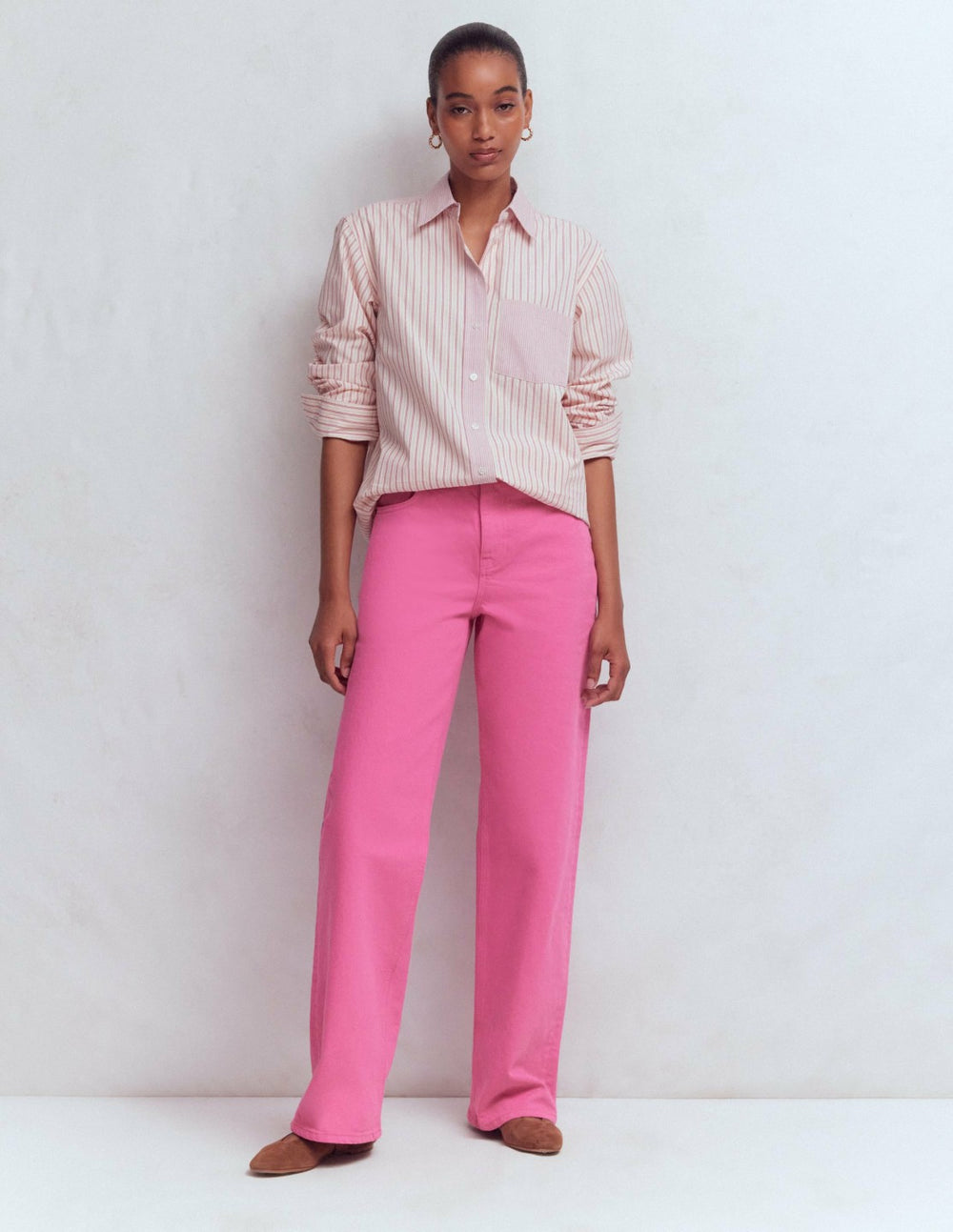 High Rise Column Leg Jeans-Bright Pink / Boden On sale